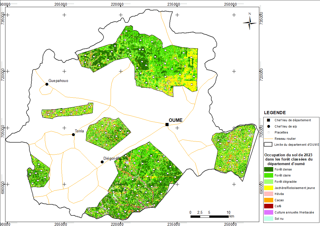 Carte des placettes